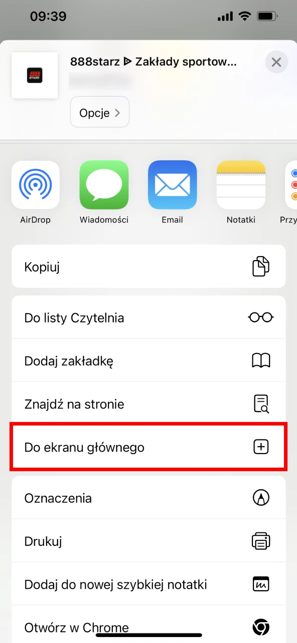 Potwierdź dodanie 888starz do ekranu głównego.