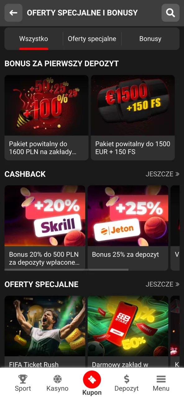 Wybierz bonus na 888starz i potwierdź swój udział w promocji.
