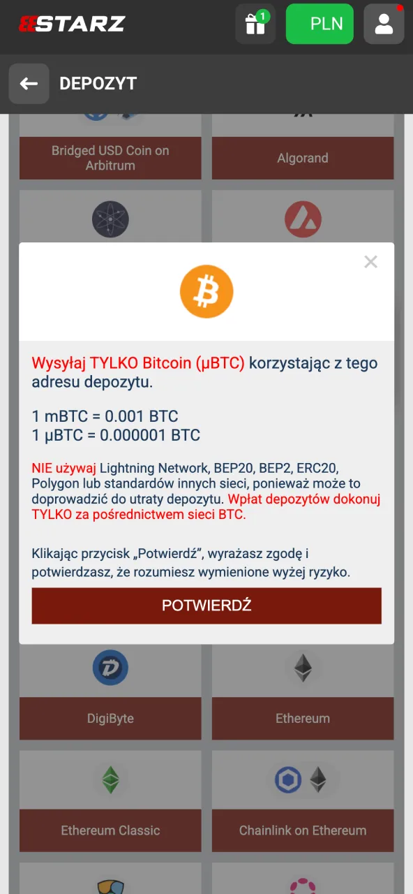 Podaj kwotę zgodną z limitem i zakończ wpłatę na 888starz.