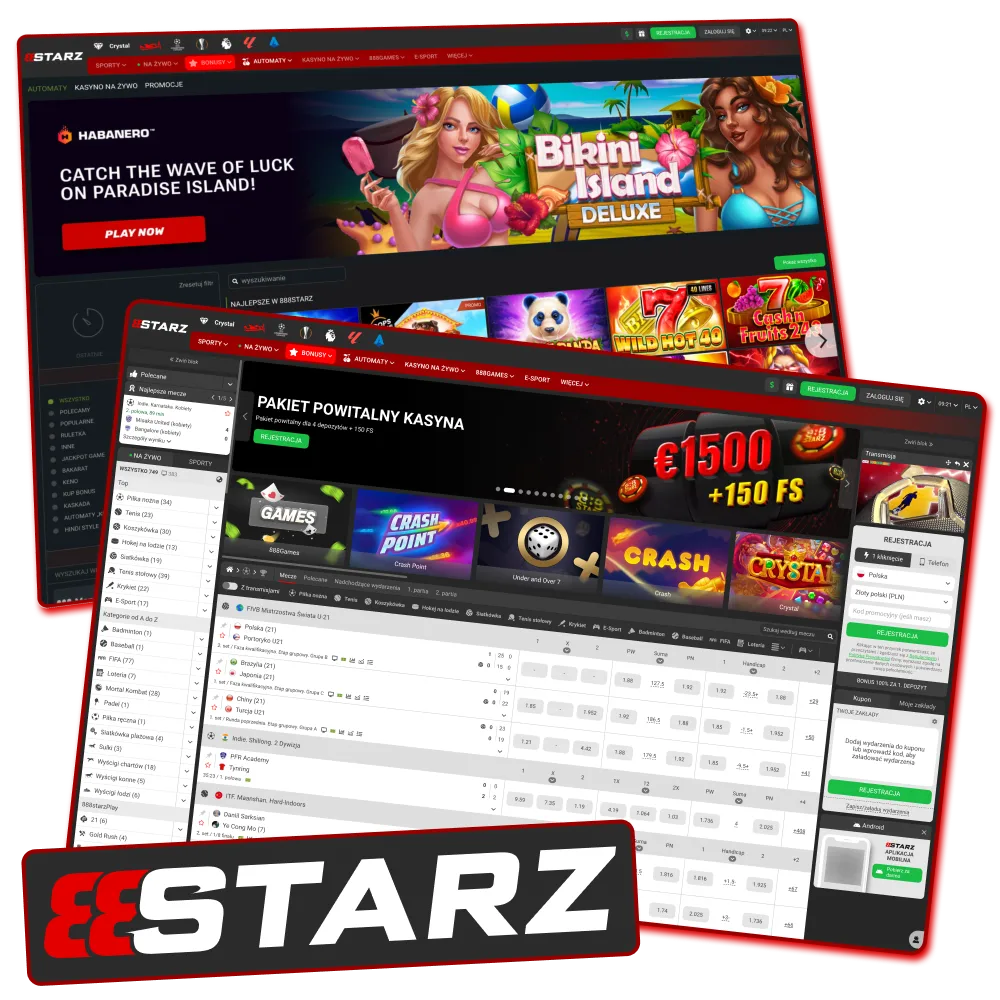 Oficjalna strona 888starz z zakładami sportowymi i kasynem online.