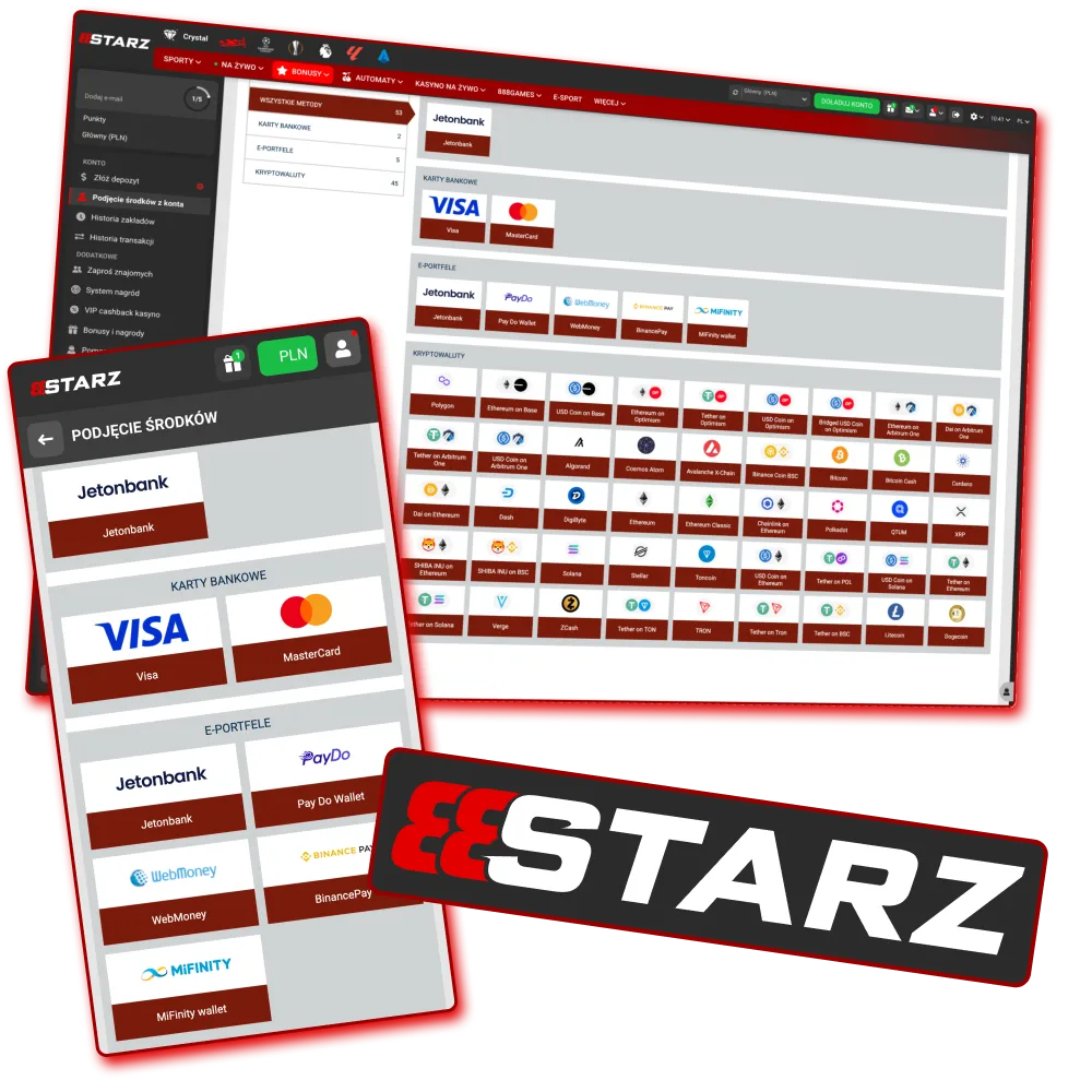 Szybkie wypłaty w 888starz przez karty, portfele i kryptowaluty.