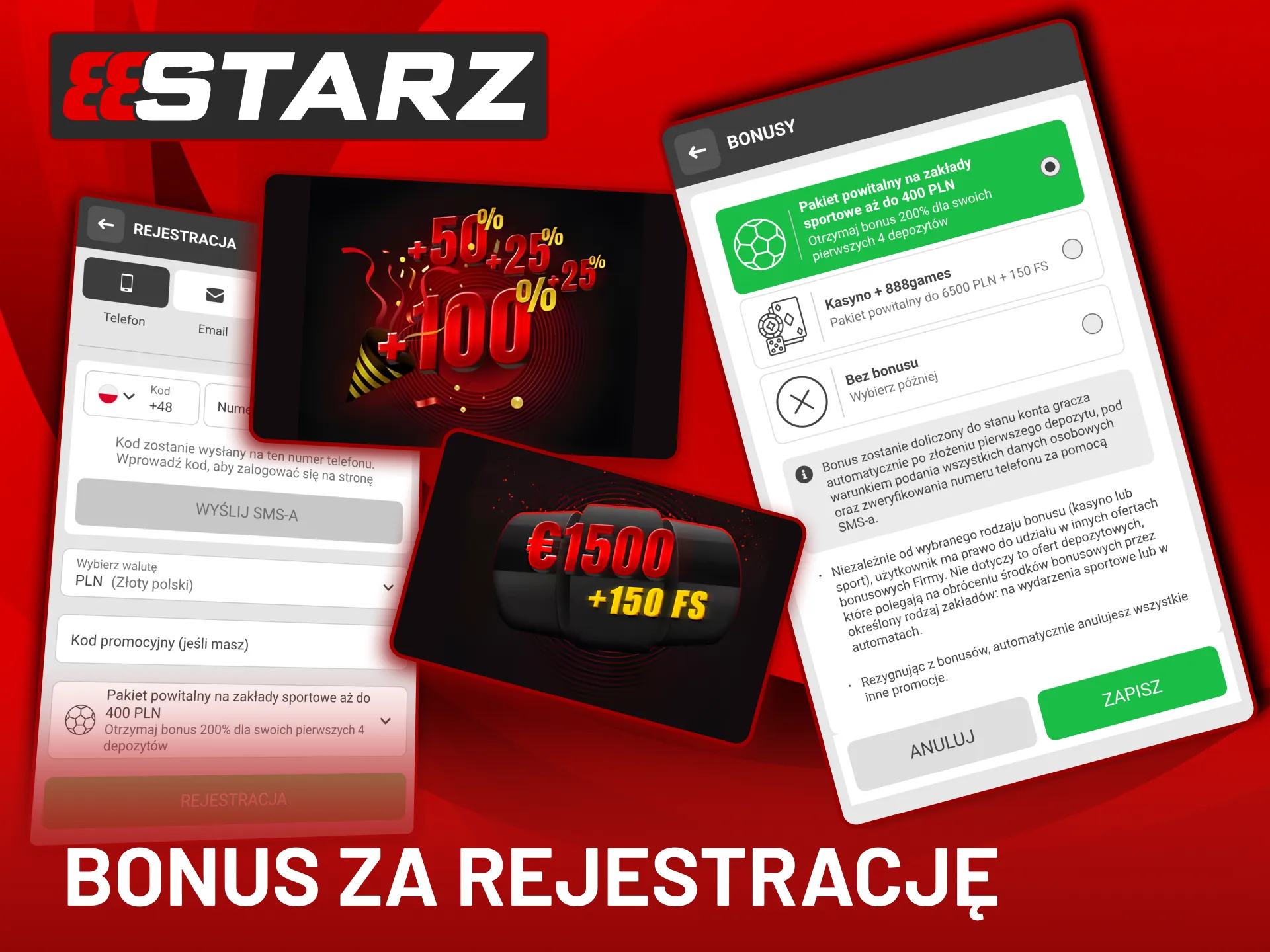 Zarejestruj się w 888Starz i odbierz bonus powitalny już po pierwszej wpłacie.