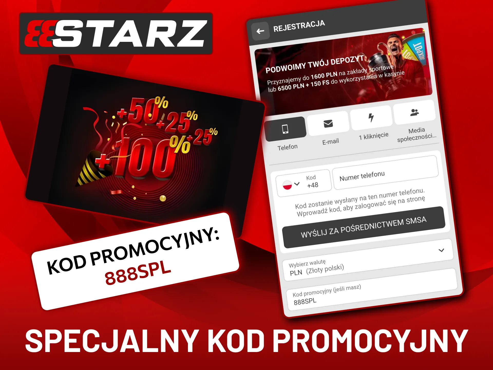 888Starz oferuje rozszerzony pakiet powitalny dla graczy z Polski.