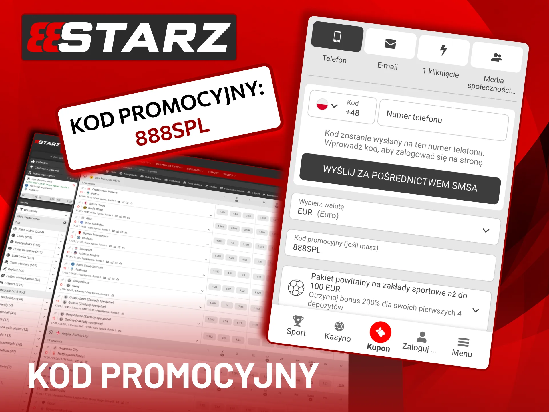 Większy bonus startowy dzięki 888SPL na 888Starz.
