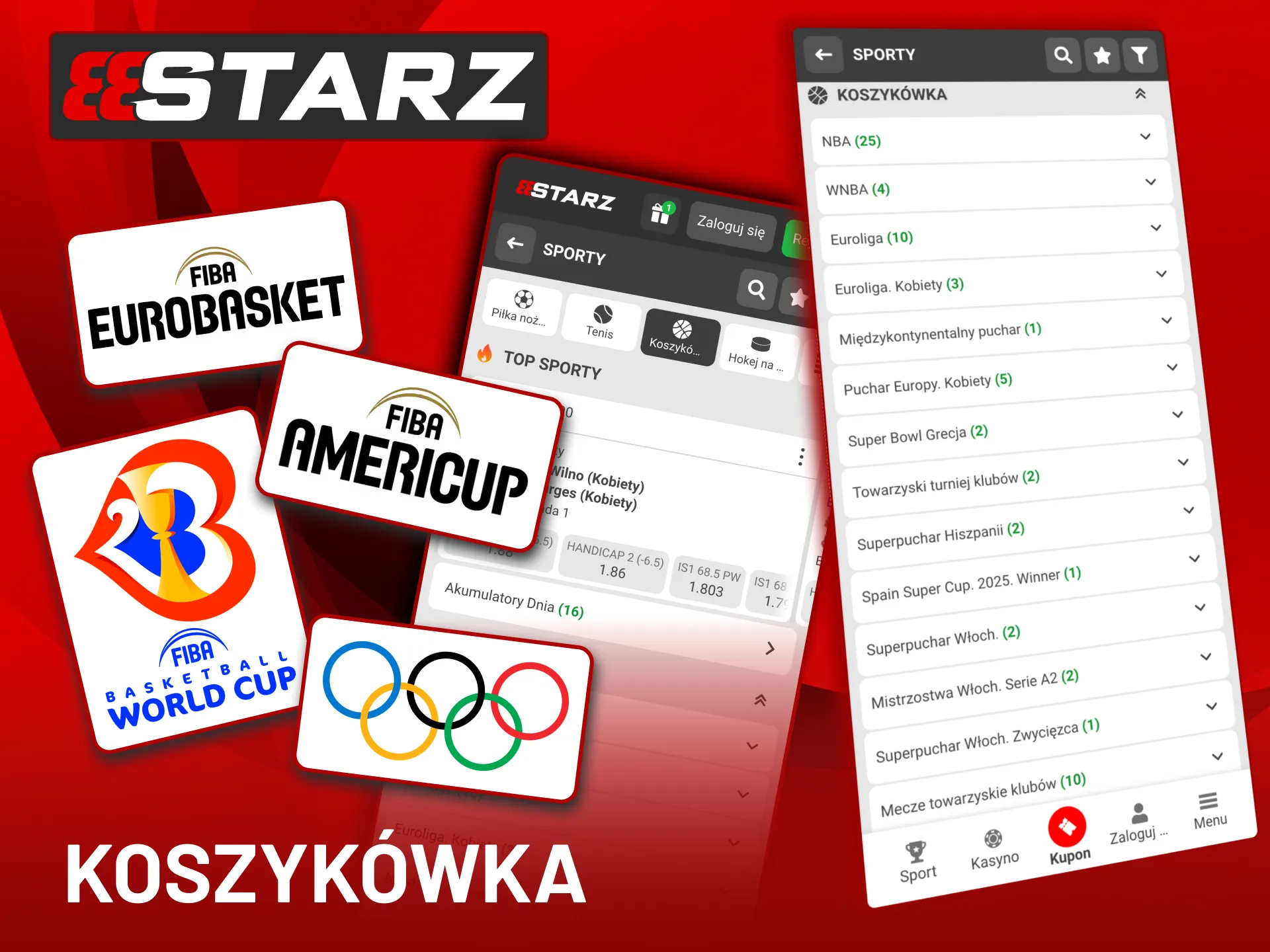 888Starz umożliwia grę na najlepsze ligi koszykarskie.