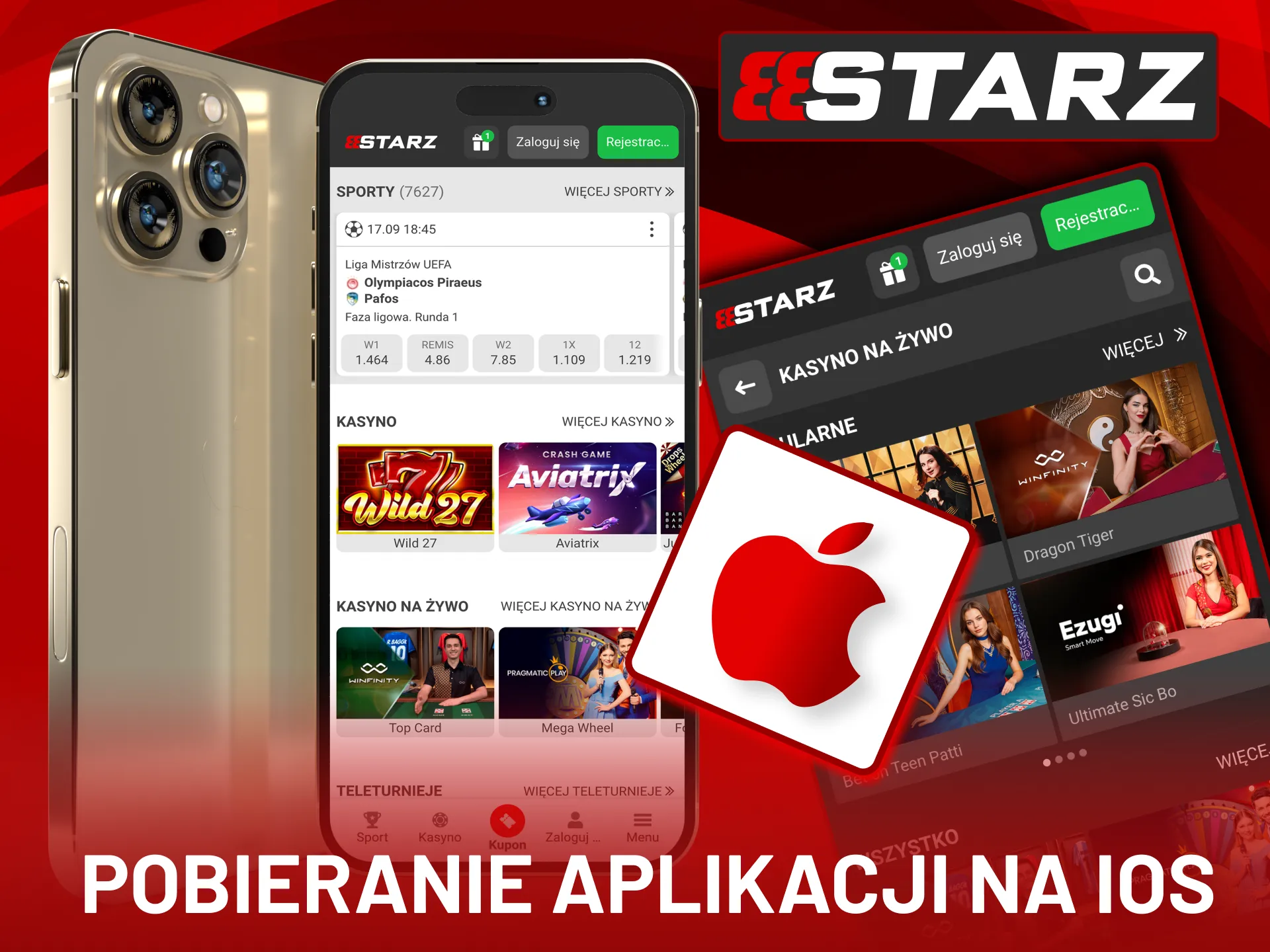 Mobilna wersja 888Starz dla iOS.