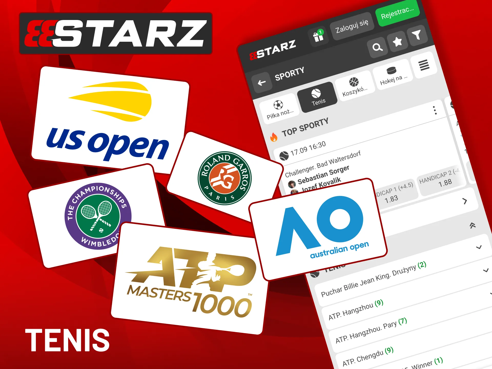 Zakłady tenisowe na 888Starz dla fanów sportu.