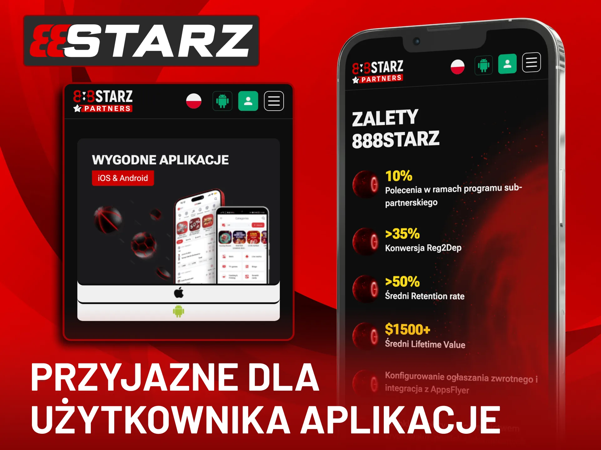 Aplikacje partnerskie 888Starz umożliwiają wygodne śledzenie wyników i zarobków w czasie rzeczywistym.