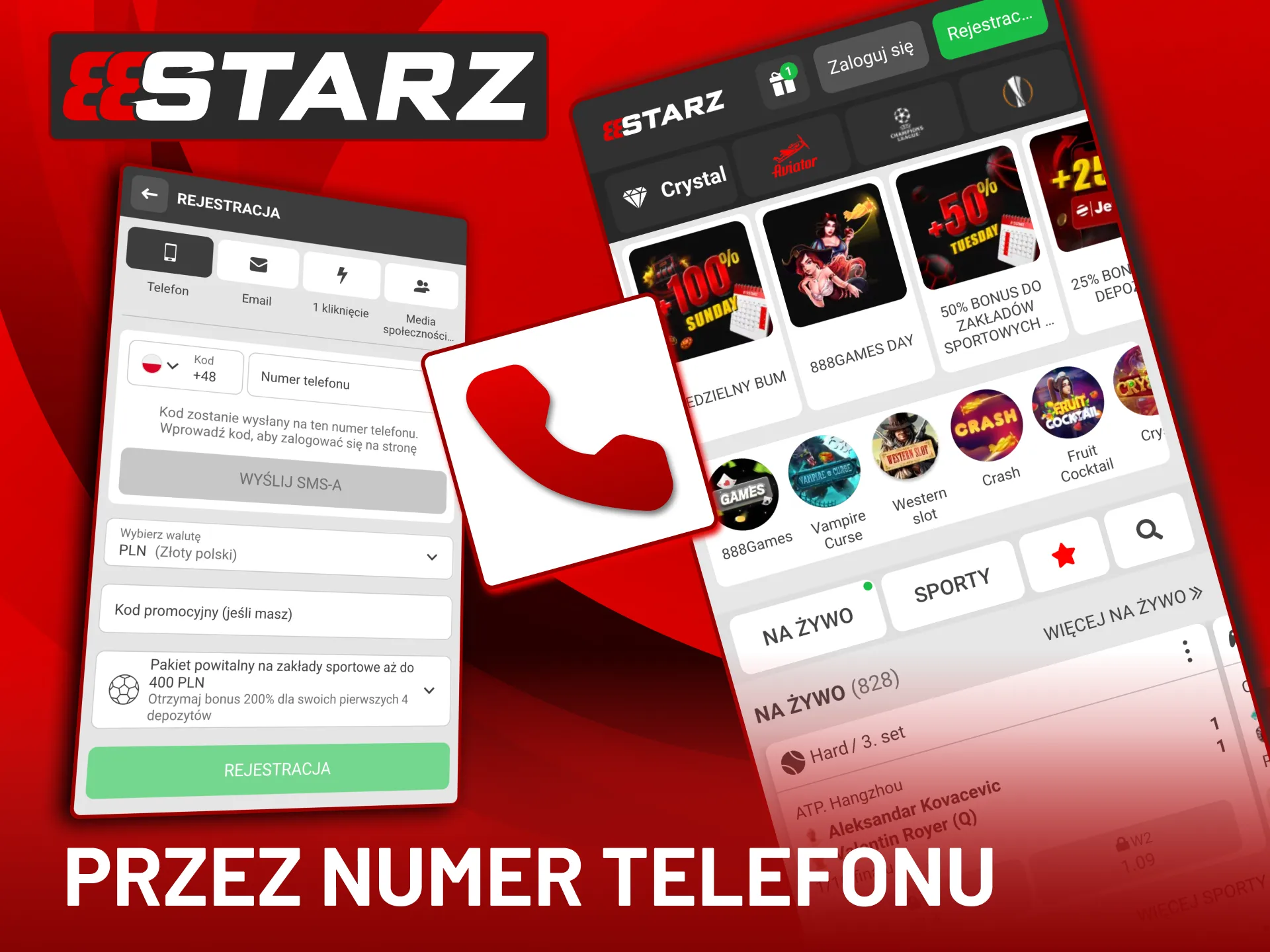 Rejestracja przez telefon w 888Starz zajmuje mniej niż minutę.