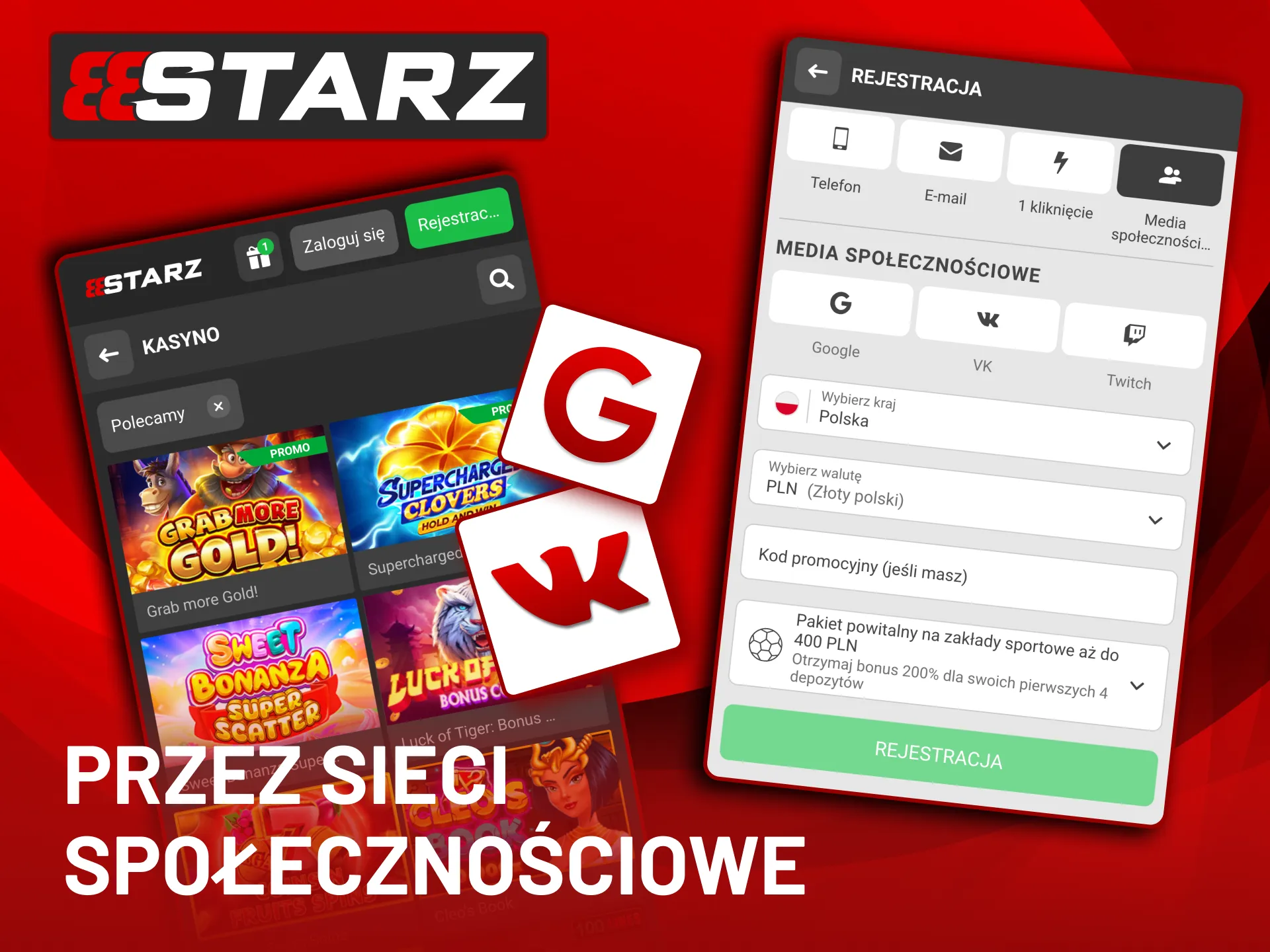 Połącz konto 888Starz z Google lub Telegramem i graj bez wpisywania danych.