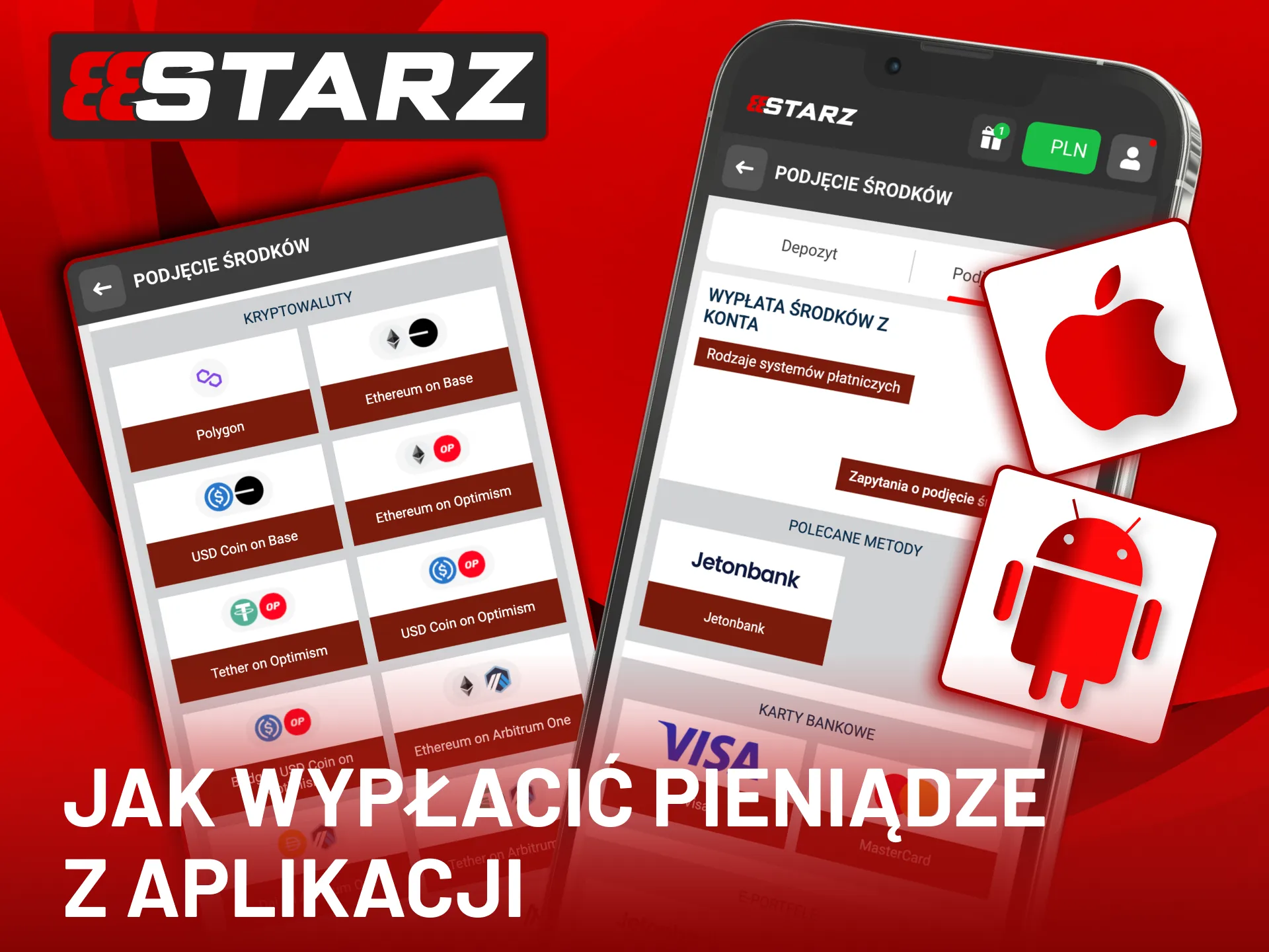 W aplikacji 888Starz wypłacisz środki w kilka minut na kartę, portfel lub krypto.