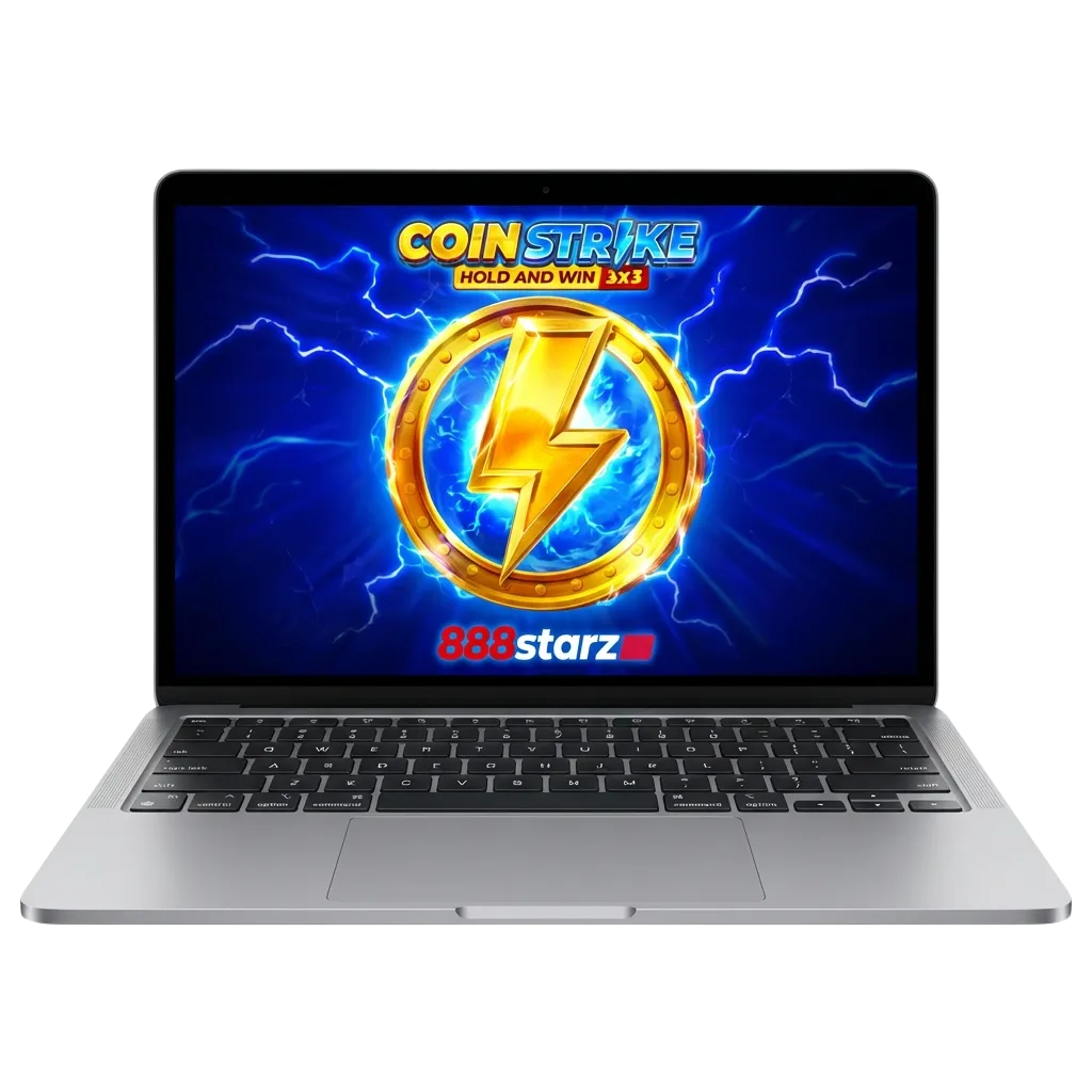 Coin Strike: Hold and Win slot game interface showing reels with coin symbols and bonus features on 888starz platform